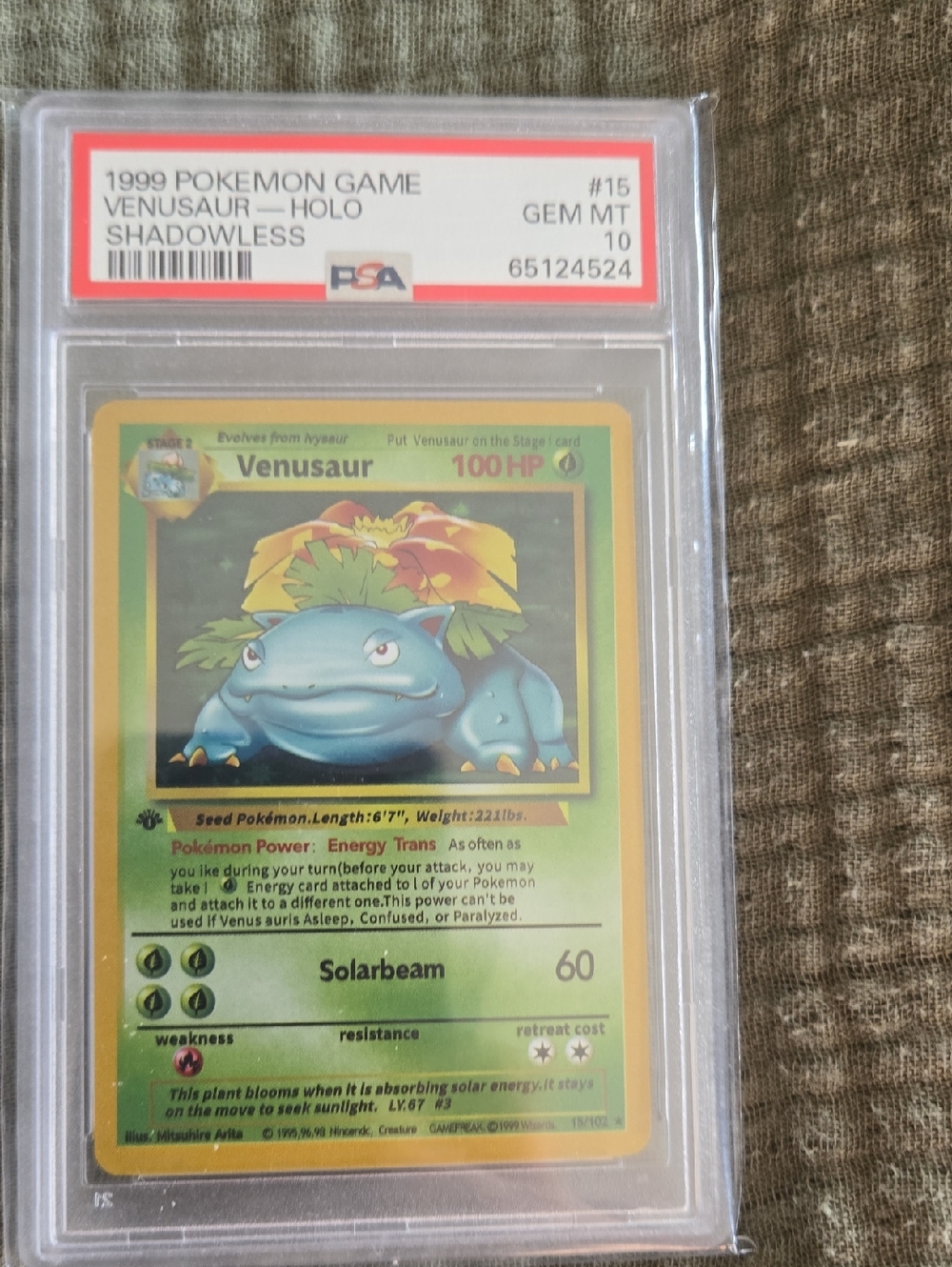 **PROXY**  1999 Pokémon Venusaur Holo Card - Green